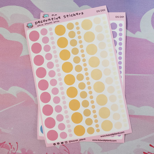 Decorative Pastel Dot Planner Stickers