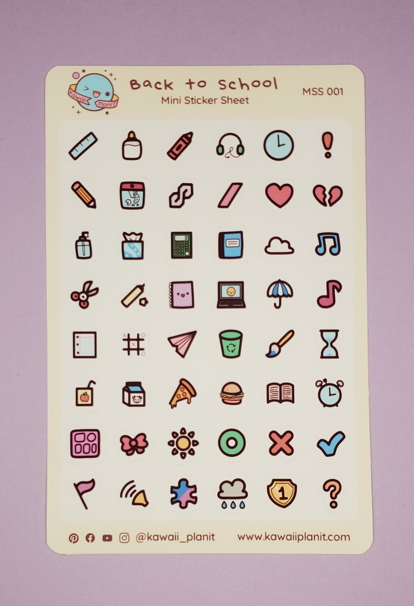 "Back to School" Mini Sticker Sheet