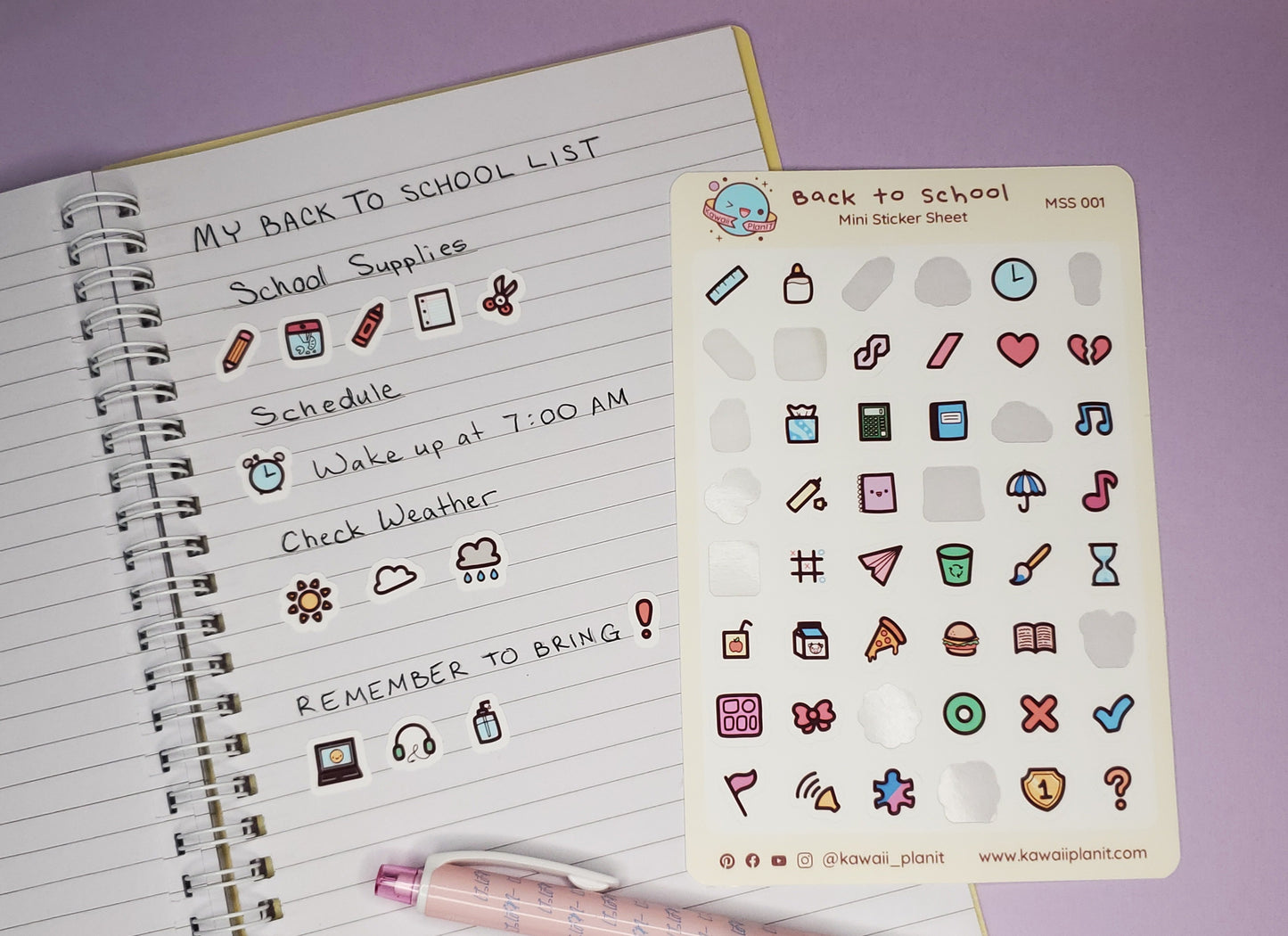 "Back to School" Mini Sticker Sheet