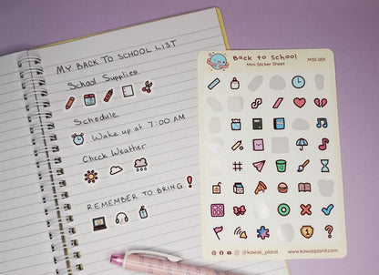 "Back to School" Mini Sticker Sheet